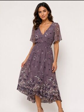 xhilaration burgundy dress Burgundy High Split Floral Dress | Burgundy Dress | Love that Boho